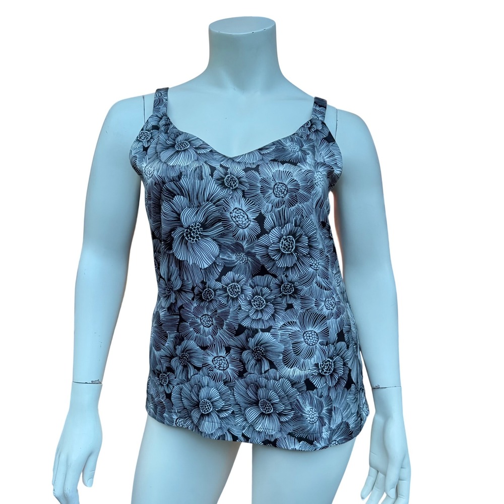 Reversible Floral Satin Camisole Black‎ White  Minimalist Quiet Luxury Flowy L